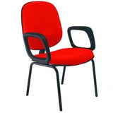 Cadeira Com Braços Diretor Para Escritório Linha Uno Vermelho