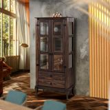 Cristaleira 2 Portas Vidro Lateral Madeira Maciça Imbuia D112vl Shop Jm