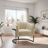 Poltrona De Ativa Sala De Estar Mavie Base De Ferro Preto Suede Móveis Rosa Bebê