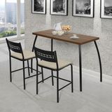 Conjunto De Mesa Com 2 Cadeiras Fit Flora Assento Bege Aço Nobre