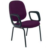 Cadeira Com Braços Diretor Para Escritório Linha Uno Roxo