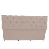 Calçadeira Baú Paris Queen 160 Cm Botão Strass Suede Porcelana Eli Móveis