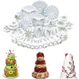 33 Peça Fondant Bolo Biscoito Biscoito Êmbolo Cortador Sugarcraft Flor Folha De Coração Borboleta Forma Coração Decoração Ferramentas De Mol