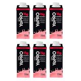 Kit 6 Yopro Bebida Láctea Com Morango 15g De Proteínas 250ml Cada