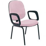 Cadeira Com Braços Diretor Para Escritório Linha Uno Rosa