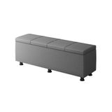 Baú Sapateira Estofada Casal 140 Cm Marte Corino - Skybox Cor Cinza