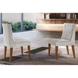 Cadeira Sala De Jantar Nevada Kit 2 Un Mdf Imbuia/veludo Perola