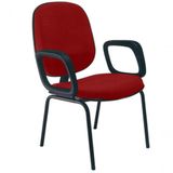 Cadeira Com Braços Diretor Para Escritório Linha Uno Vermelho