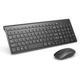 Teclado Sem Fio Recarregável E Mouse Combo- J Joyaccess 2.4g Full Size Teclado Portátil E Mouse Ergonomic, Design Compacto Silencioso Clique Para L