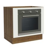 Balcão Para Forno De Embutir 80 X 60 Cm Sem Tampo Agata, Glamy, Stella Madesa Rustic/branco