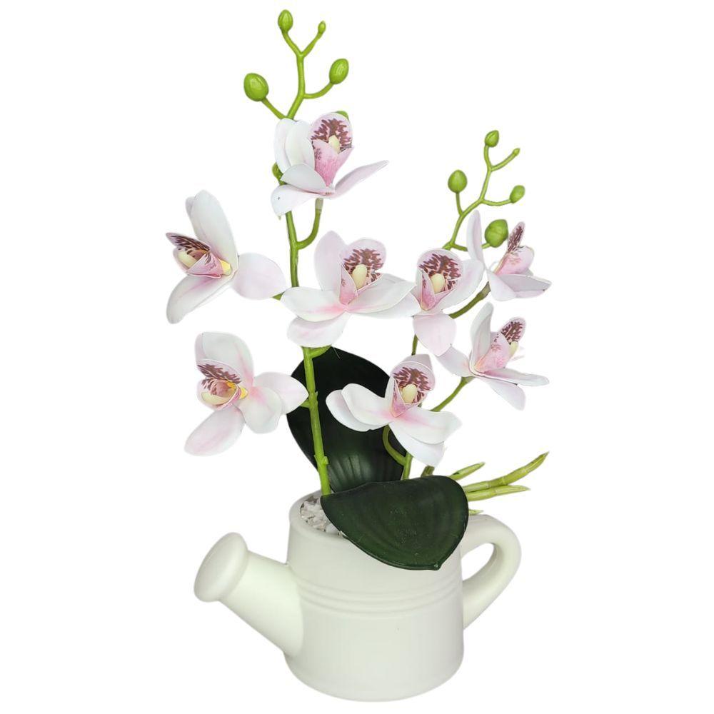 Arranjo De Flores Artificiais Com Caixa De Mdf (29cm) Branco/branco