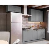 Kit De Cozinha Modulada 5 Peças Americana (2 Aéreos. 2 Balcões, 1 Complementos) Cinza - Henn