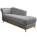 Diva Recamier Vanessa 160cm Lado Direito Suede Cor Cinza