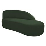 Divã Recamier Curvo Luna 185cm Lado Direito Linho Cor Verde