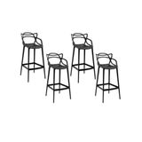 Conjunto C-4 Banqueta Allegra Alta Master Preta Cozinha Americana Balcão Polipropileno