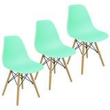 Kit 3 Cadeiras Charles Eames Eiffel Wood Design