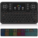 Mini Teclado Sem Fio, Teclado Q9 Com Touchpad, Teclado Pequeno Sem Fio Retroiluminado Colorido, Mini Teclado Remoto Portátil Recarregável Para Pc,