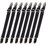8pcs(2 Conjuntos) Correias De Folha Suspensórios Banda Ajustável Suporte De Canto Elástico Fixadores Prendedores Grippers Colchão Tampa Tamp