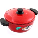 Panela 26cm Vermelho Resistente Gulê Em Alumínio 3,5 Litros