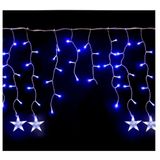 Pisca Cascata Cordão De Luz Estrela Led Azul 6 Metros 220v