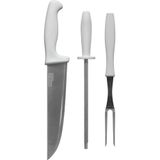 Kit Jogo De Faca Inox Para Churrasco Profissional 3 Peças