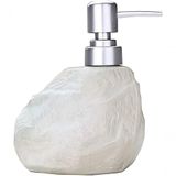 Saboneteira Líquida Lavabo Textura Obsidiana Branco Cerâmica