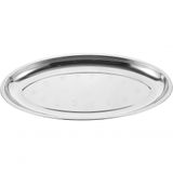 Bandeja Travessa Para Servir Oval Prateada Grande Inoxidável 39cm