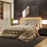 Cabeceira Estofada Cama Casal Queen Size Led Splend 160 Cm