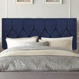 Painel Estofada Istambul Botão Capitonê 160cm Queen Size Para Cama Box Quarto Suede Azul Marinho - Gat Magazine