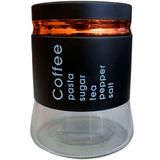 Pote Frasco Coffee Vidro Porta Mantimentos Tampa Hermético