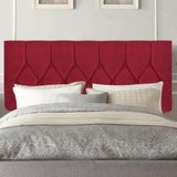Painel Estofada Istambul Botão Capitonê 160cm Queen Size Para Cama Box Quarto Corino Vermelho - Gat Magazine