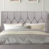 Painel Estofada Istambul Botão Capitonê 195cm King Size Para Cama Box Quarto Suede Cinza Claro - Gat Magazine