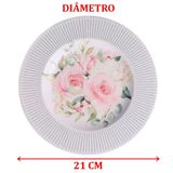 Jogo Pratos Sobremesa Lanche 2peças 2 Pessoas Ornatta 21cm