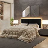 Cabeceira Estofada Cama Casal Queen Size Led Splend 160 Cm