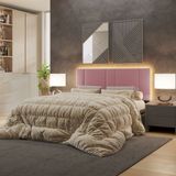 Cabeceira Estofada Cama Casal Queen Size Led Splend 160 Cm