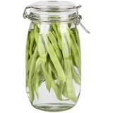 Kit 5 Potes De Vidro Hermético 1l Tampa Vedação Conserva