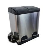 Lixeira 30 Litros Lixeira Seletiva Inox Fechamento Suave
