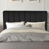 Cabeceira Estofada Kiara 195cm King Size Box Quarto Corino Preto - Gat Magazine