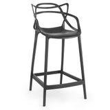 Banqueta Média Allegra 66cm Design Cozinha/bancada - Preto
