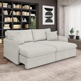 Sofá Reclinável E Retrátil Gandalf Bipartido 234cm Caixa Zero Com Almofadas Bouclê Cinza G33 - Gran