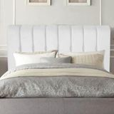 Cabeceira Estofada Kiara 195cm King Size Box Quarto Corino Branco - Gat Magazine