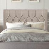 Cabeceira Estofada Istambul Capitonê 195cm King Size Box Quarto Corino Bege - Gat Magazine