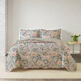 Kit Cobre Leito Casal Paris Patchwork + 2 Porta Travesseiros Botanical