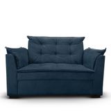 Sofá 2 Lugares Para Sala Moderno Confortável Andreia Suede Azul Marinho