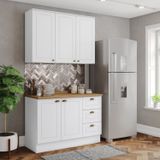Cozinha Compacta 2 Peças 100% Mdf Com Tampo Americana Branco /nature