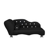 Cama Caminha Diva Pet Veludo Strass Preto Dvinn Preto