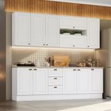 Cozinha Completa 7 Peças 100% Mdf Com Tampo Americana Branco Hp