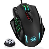 Redragon M908 Impacto Rgb Led Mmo Mouse Com Botões Laterais Optical Wired Gaming Mouse Com 12.400dpi, Alta Precisão, 20 Botões De Mouse Programáv