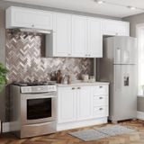 Cozinha Completa 4 Peças 100% Mdf Com Tampo Americana Branco Hp