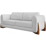 Sofa Jolie 3 Lugares 220cm Pes Boomerang Linho 214 Grigio Ezz Grigio